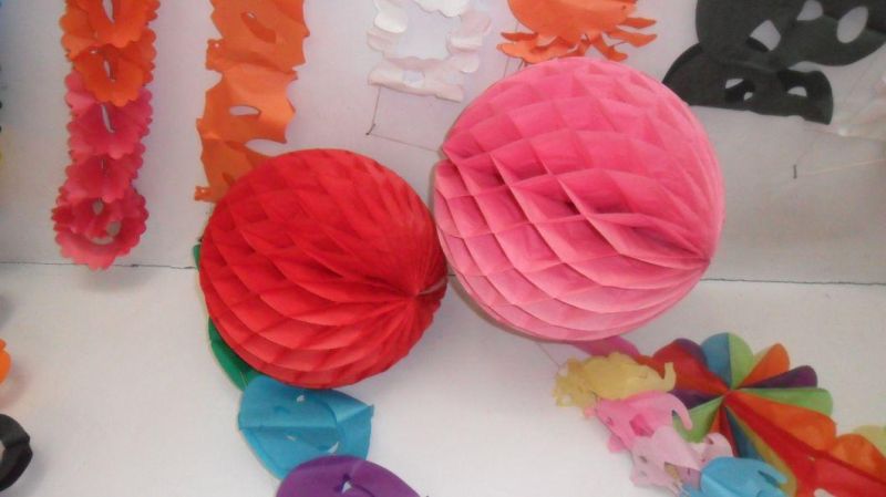 Halloween Paper Fans Flowers POM POM Lantern Honeycomb Ball for Halloween Birthday