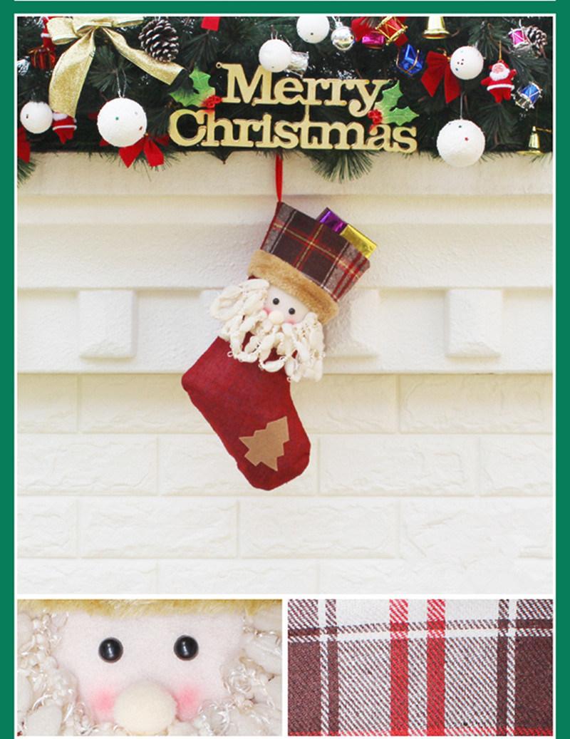 Big Christmas Stockings Santa Claus Snowman Elk