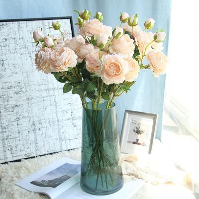 Artificial Flowers Pink Silk Peony Real Touch Flower Small Pieces Wedding Bouquet Design for Home Wedding Decoration Indoor