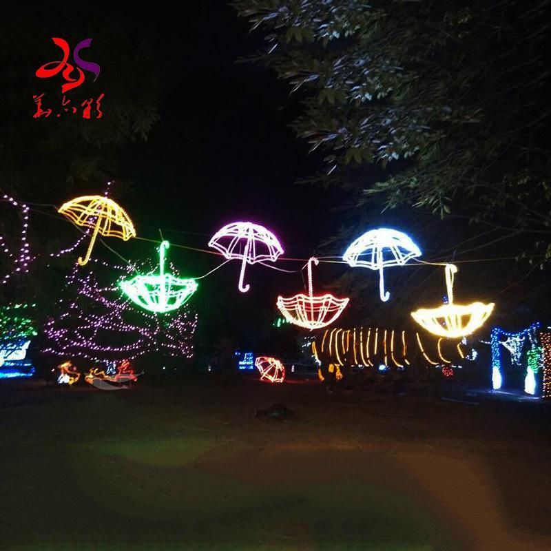 2D Umbrella Shape LED Motif Lighting for Festival Decorations