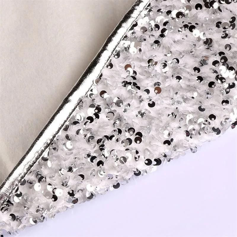 Cross Border Hot Selling New Pearl Sequins Christmas Tree Skirt Christmas Ornaments Christmas Tree Foot Circumference Decoration 48 Inches