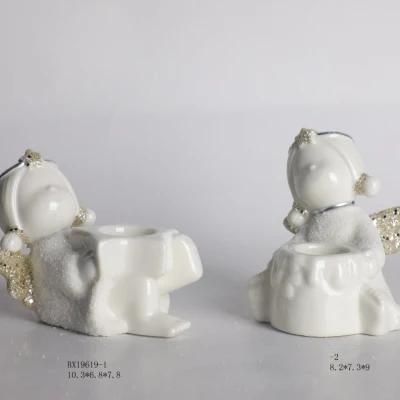 2020 New Design Christmas Ceramic Decor Lovely Girl Shape for Home Decoration