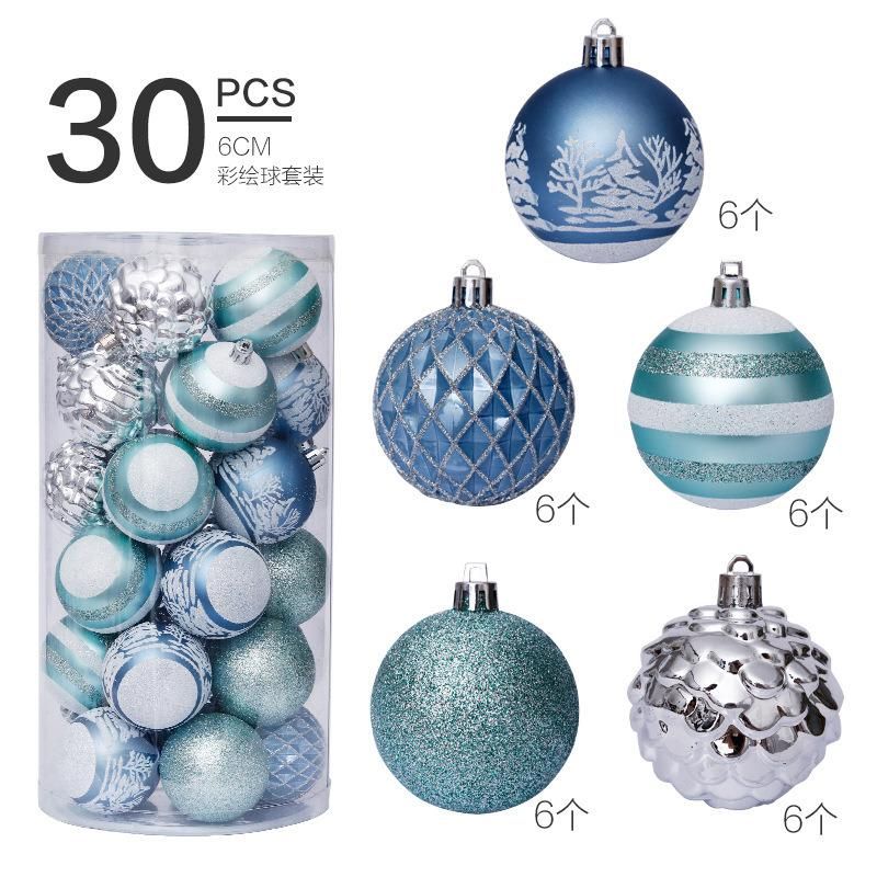 Xmas Tree Hanging Decoration Christmas Balls 6cm/30PCS Shatterproof Christmas Ball