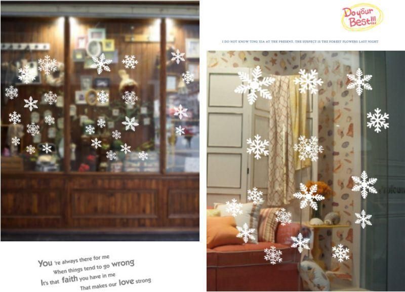 Christmas Home Decoration Plastic Snowflake Window Stickers