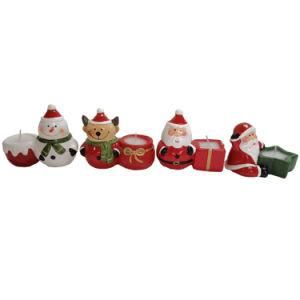Mini Santa Deer Snowman Shape Christmas Candle Holder Decor