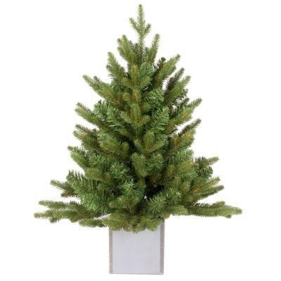 Yh2028 Green Artificial PVC &amp; PE Table Top Christmas Tree Decorations Metal Pot with Ornaments Christmas Tree