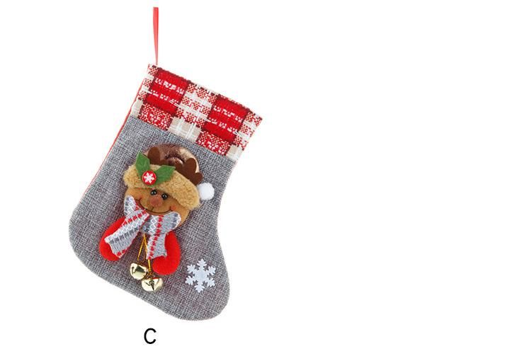 Christmas Stockings Christmas Silverware Holders Card Candy Stockings Bag 3D Santa Snowman Elk Christmas Tree Stockings Little Christmas Stockings