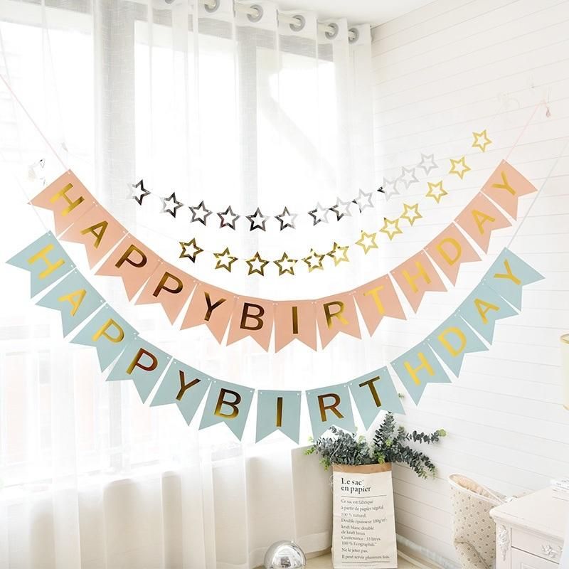 Popular Balloon Cartoon Shaped Decoration Banner Happy Birthday Banner for Decoration