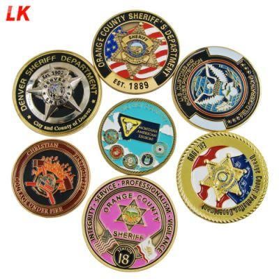 Wholesale Custom Gold Brass Plated Metal Excellent Challenge Coins with Logo