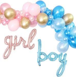 82PCS 12&quot; Blue Pink Balloon Girl Boy Aluminum Film Party Decoration