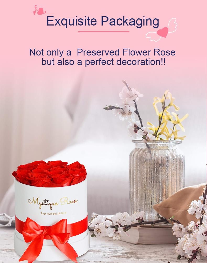 Perfectione Roses Luxury Preserved Roses in a Box, Real Roses Romantic Gifts for Her Mom Wife Girlfriend Anniversary Mother′s Day Valentine′s Day Christmas