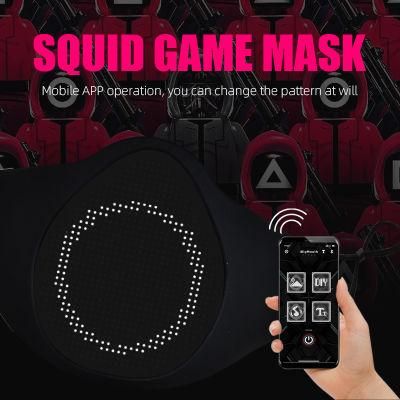 Squid Game Custom Halloween Christmas Creative LED APP Silicone Mask