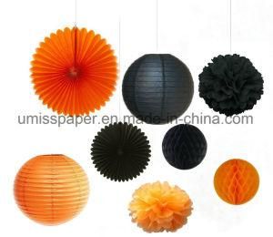 Umiss Paper Fan Halloween Decoration Honeycomb Balls Paper Flower Party Supplier