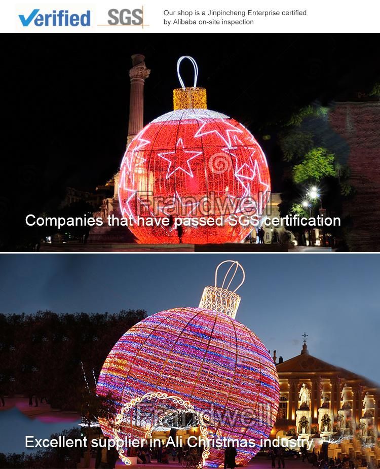 Top Sale Custom Outdoor LED 3D Motif Light Christmas Ball with Cheap Price