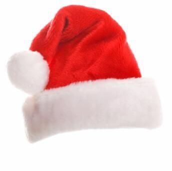 High Quality Plush Kids Adult Promotional Red and White Custom Giant Santa Hat