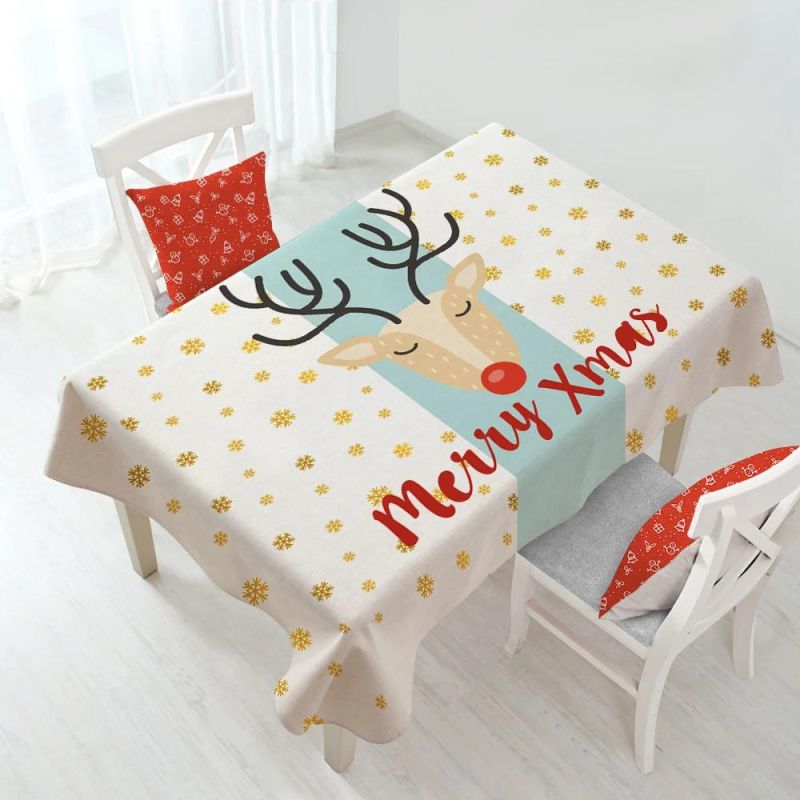 Colorful Custom Export Party Christmas Waterproof Decoration Polyester Tablecloth