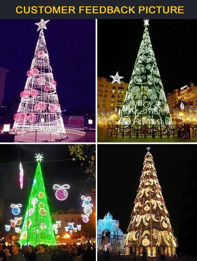 Outdoor 3D Lighting Giant Christmas Tree for Supermarket Decorations