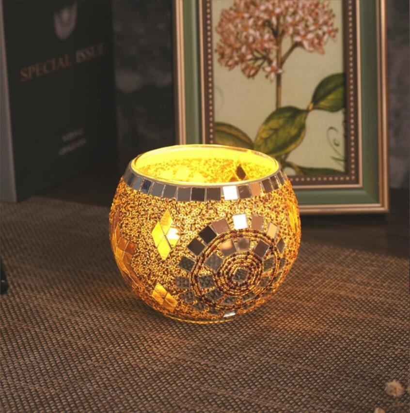 Luxury Ice Crack Design Handpainting Luxury Glass Candle Jar for Bulk