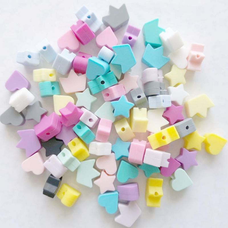 Mini Star Silicon Beads Baby Teether DIY Necklace Babi Teething Toys Food Grade Silicone Beads