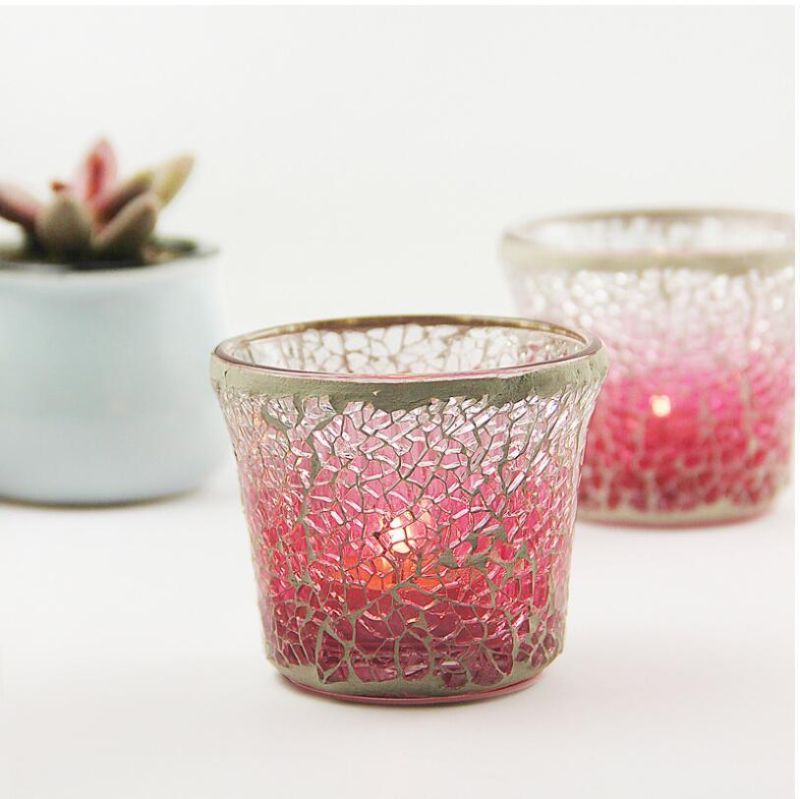 Luxury Rainbow Iridescent Glass Candle Jars Glass Candle Holder for Bulk