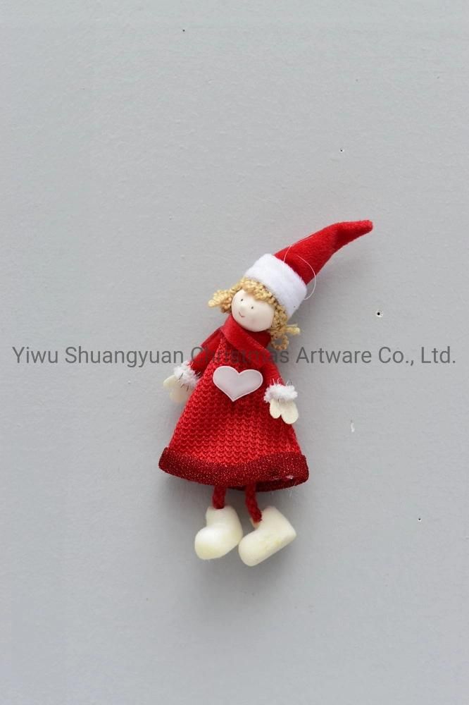 Stock New Design High Sales Christmas Plush Angel for Holiday Wedding Party Decoration Supplies Hook Ornament Craft Gifts