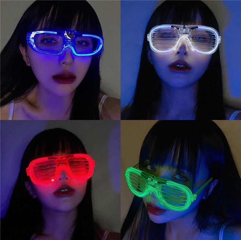 Gift Colorful LED Neon Glowing Light EL Wire Party Glasses