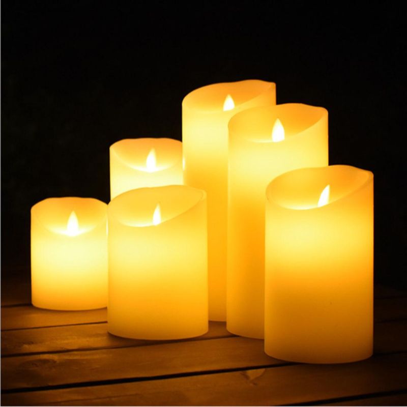 Creative Cylindrical Swaying Energy Saving Lamp Light Simulation LED Candle