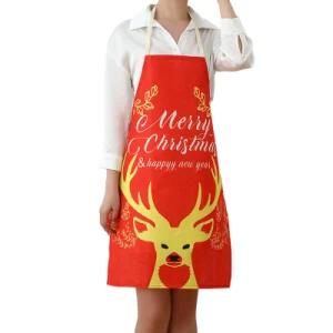 New Christmas Decorations Printed Fabric Santa Claus Apron Restaurant Bar Party Atmosphere Decorations
