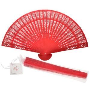 Colorful Sandalwood Fan, Wooden Folding Fan for Wedding, Bridal