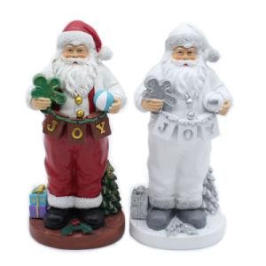 Resin Christmas Kids and Santa Claus with LED Lamp Posts Factory Direct Selling