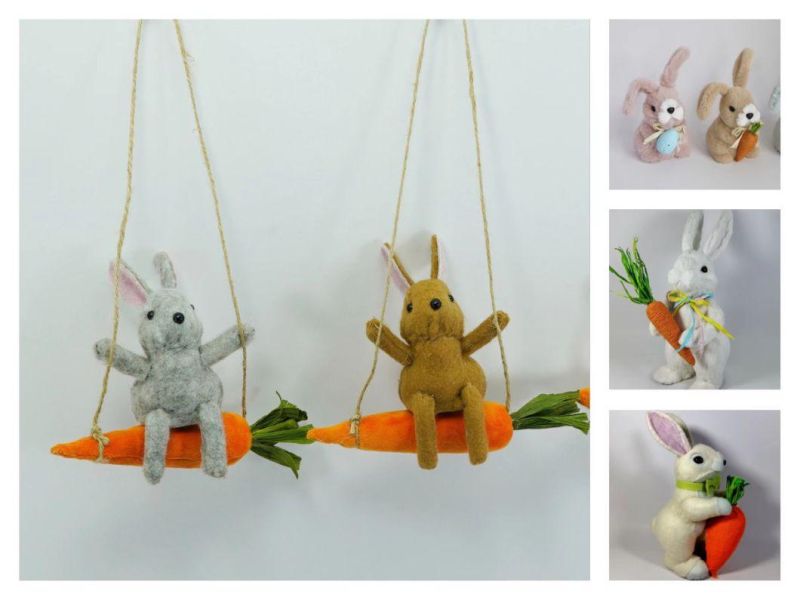 Factory Suppliers Customized Handcraft Ornament Foam Bunny Decoration Easter