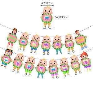 Cocomelon Children&prime; S Animation Birthday Party Hanging Banner