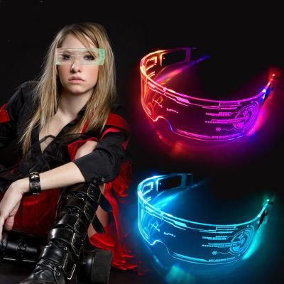 New Rave LED Neon Light up Glasses Cyberpunk Goggles for DJ Rave Party Event Festival