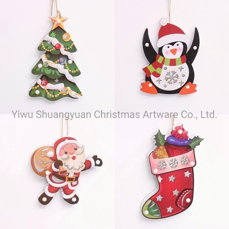 Christmas Paper Board with Santa for Holiday Wedding Party Decoration Supplies Hook Ornament Craft Gifts