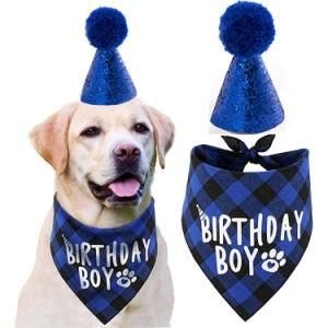 Dog Birthday Party Supplies Pet Birthday Hat Boy Puppy Birthday Bandana Set