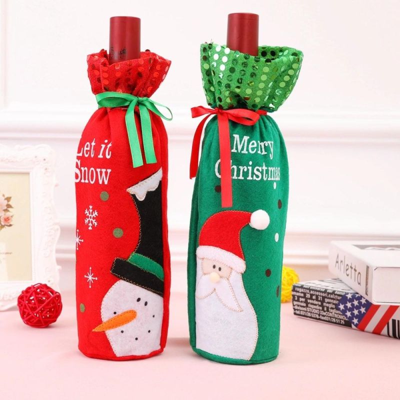 Christmas Xmas Home Table Decoration Ornament Wine Bottle Gift Bag