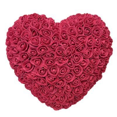 Handmade Valentine Day Artificial Rose Flower Heart Shaped Foam Roses Hearts