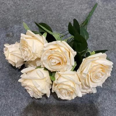 Hot Sales Wedding Decoration Flower Bunches Flowers Luxury Artificial Rose