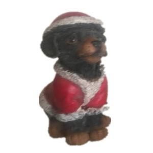 Quanzhou Manufacturer Outlet Polyresin Christmas Dog Statue Home/Garden Decoration