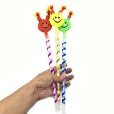 Children&prime;s Toy Long Pole Smiley Face Party Whistle