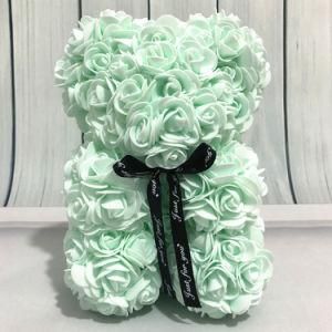 10&quot;/25cm Small Size Mint Green PE Foam Rose Bear Christmas Present