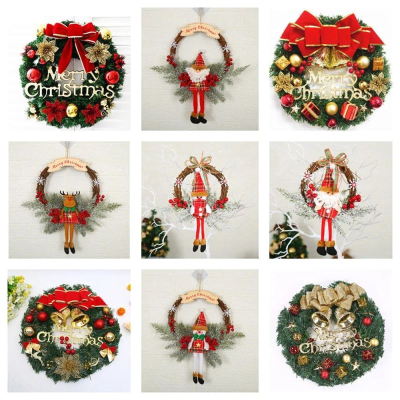 OEM 30cm 40cm Dia Christmas Wreath for Holiday Time Decorates