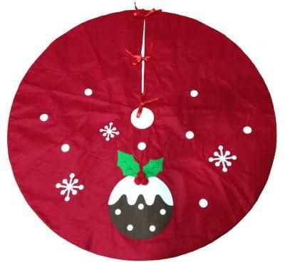(SH1428) Hot Sale Embroidery Pudding Pattern Christmas Tree Skirt