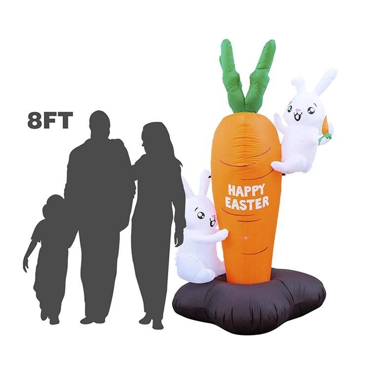 Lovely Inflatable PVC Rabbit Rabbit Easter Bunny with Carrot