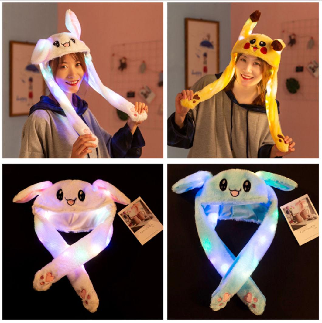 LED Funny Toys Pinching Airbag Cap Plush Cute Hat