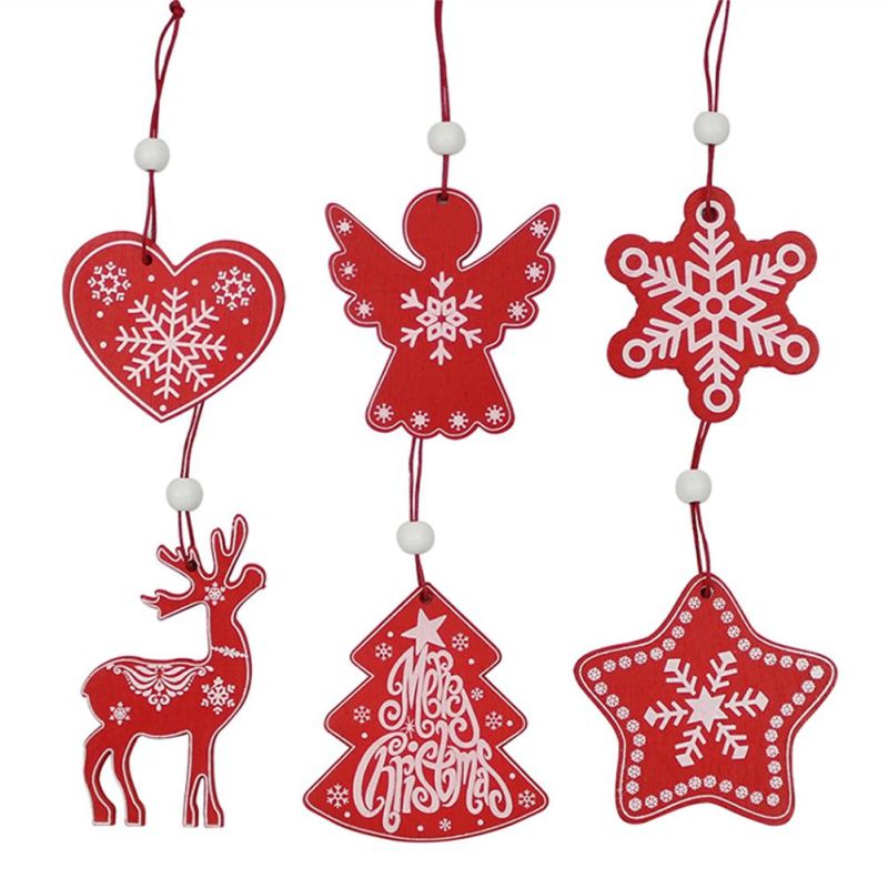 Christmas Ornaments Wooden Tree Hanging Tags Pendant Embellishments Crafts
