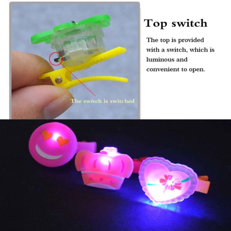 Cartoon Glowing Hair Clip Soft Flash Tail Hairpin Light