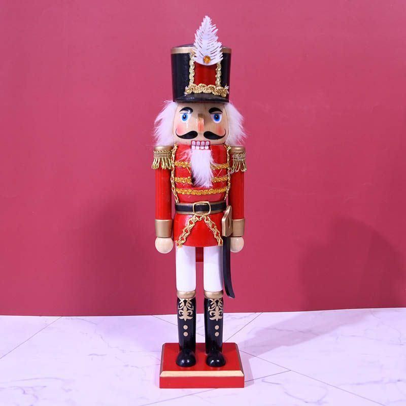 Soldier 14.2 Inch Traditional Wooden Nutcracker, Festive Christmas Decor for Shelves and Tables