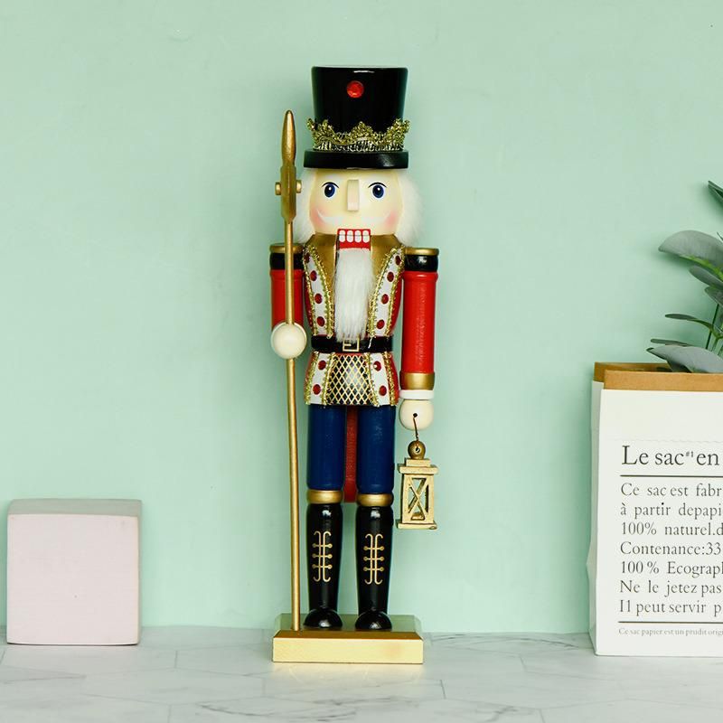 Wooden Nutcracker Soldier with Lantern Nutcracker Wooden Christmas Ornament Decoration