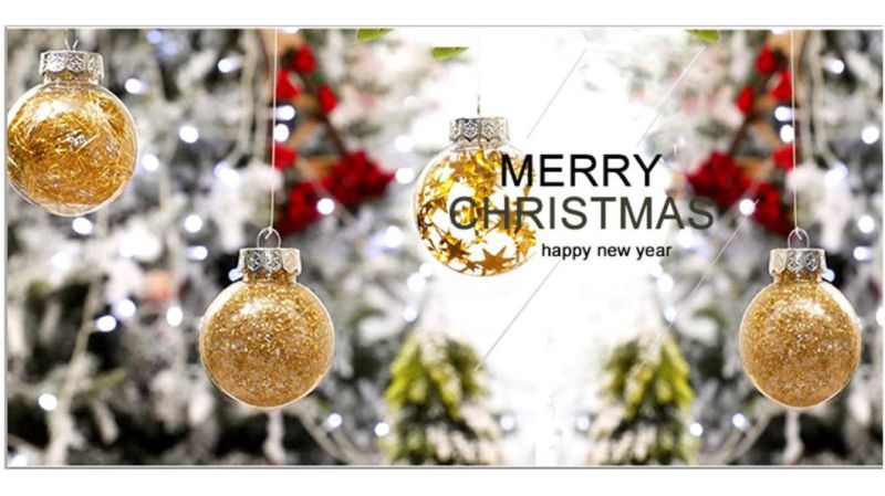 Hanging Luxury Wholesale DIY Shatterproof Transparent Glitter Crystal Xmas Christmas Baubles Set with Logo